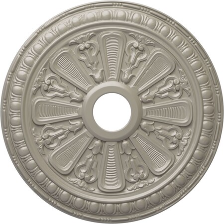 Ekena Millwork Bristol Ceiling Medallion (Fits Canopies up to 3 7/8"), 23 1/2"OD x 3 7/8"ID x 1"P, Pearl White CM23BIPWS